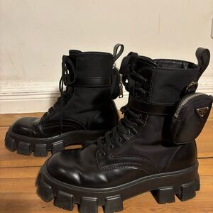 Prada Black Chunky Sole Boots